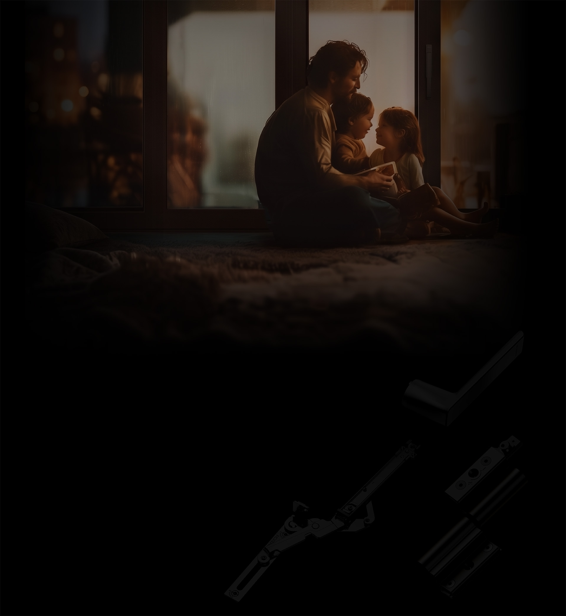 Family by window