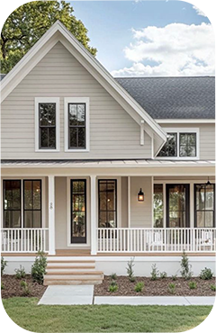 Beautiful house exterior with premium windows